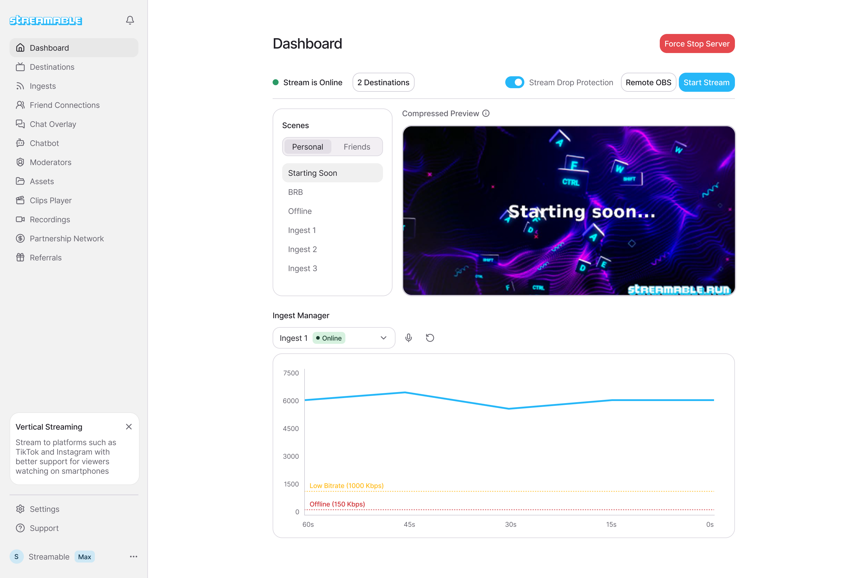 Streamable Dashboard